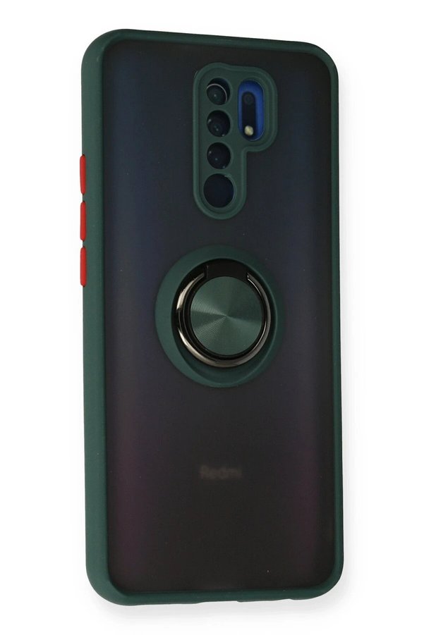 Xi̇aomi̇ Redmi̇ 9 Kılıf Montreal Yüzüklü Si̇li̇kon Kapak - Yeşi̇l - Dropx9561-6494