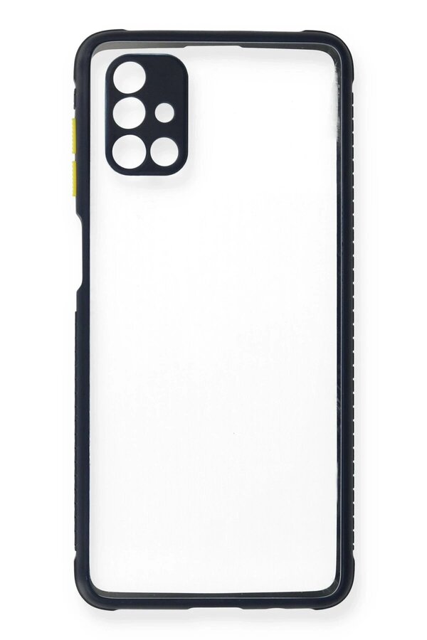 Samsung Galaxy M51 Kılıf Mi̇ami̇ Şeffaf Si̇li̇kon - Laci̇vert - Dropx7826-5326