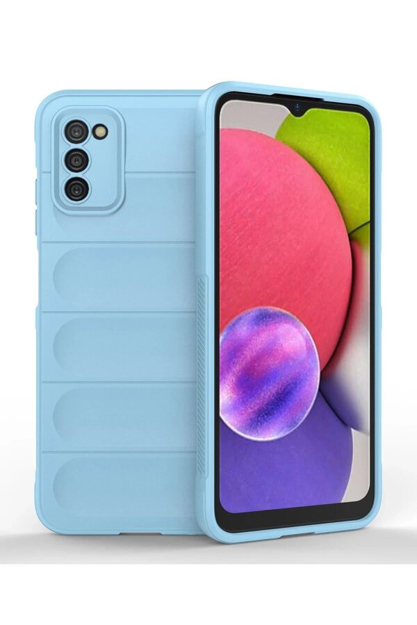 CepteToptan Samsung Galaxy A03S Kılıf Optimum Silikon - Sky Blue - DROPX6908-1705