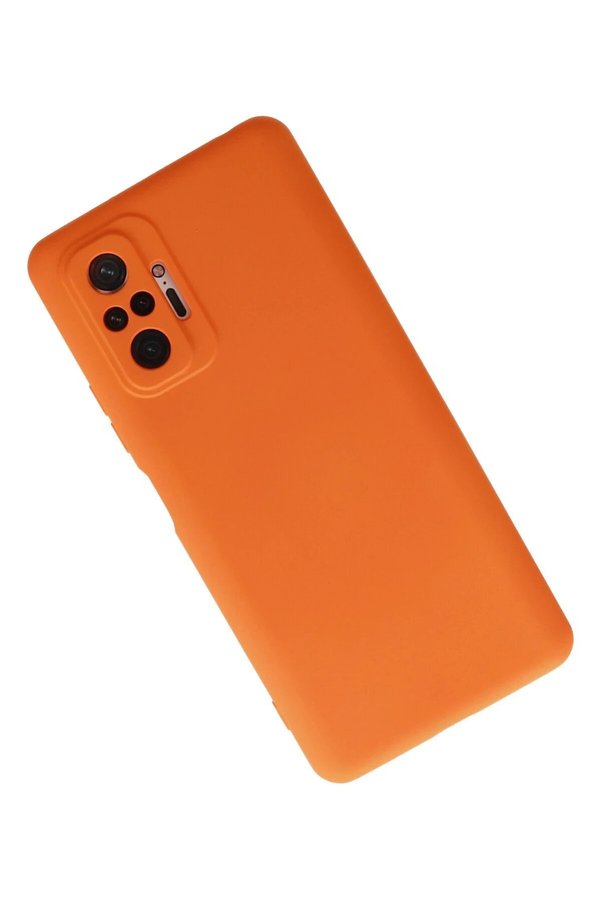 Xi̇aomi̇ Redmi̇ Note 10 Pro Kılıf Nano İçi̇ Kadi̇fe Si̇li̇kon - Turuncu - Dropx1611-5550