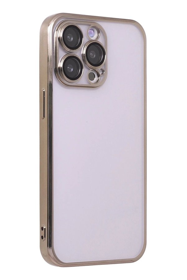 İphone 14 Pro Max Kılıf Lensli̇ Si̇li̇kon - Gold - Dropx7073-3729
