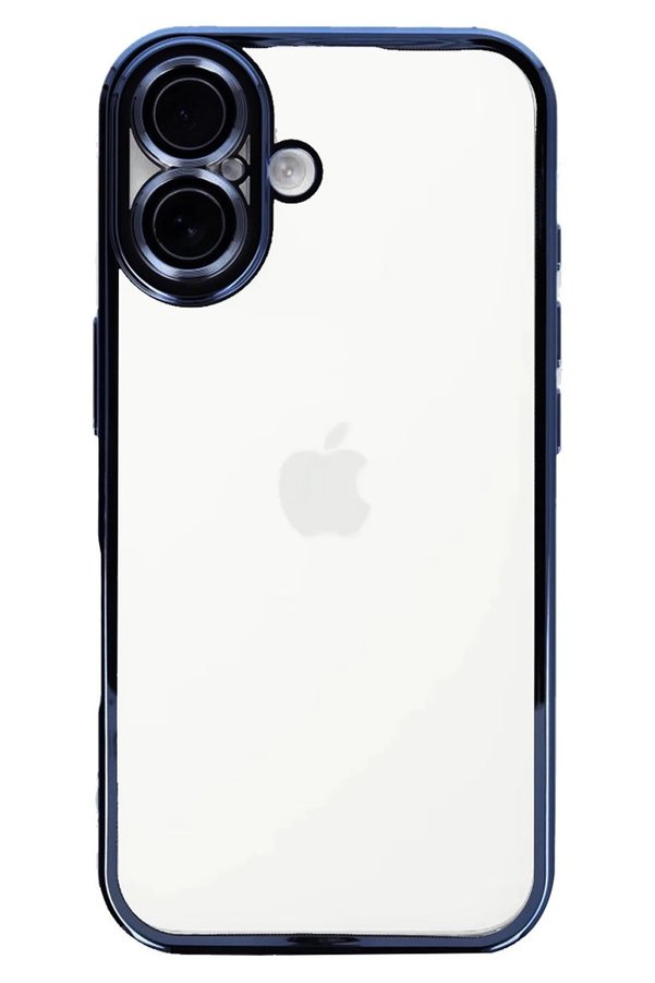 CepteToptan iPhone 16 Kılıf Lensli Silikon - Mavi - DROPX8635-2342