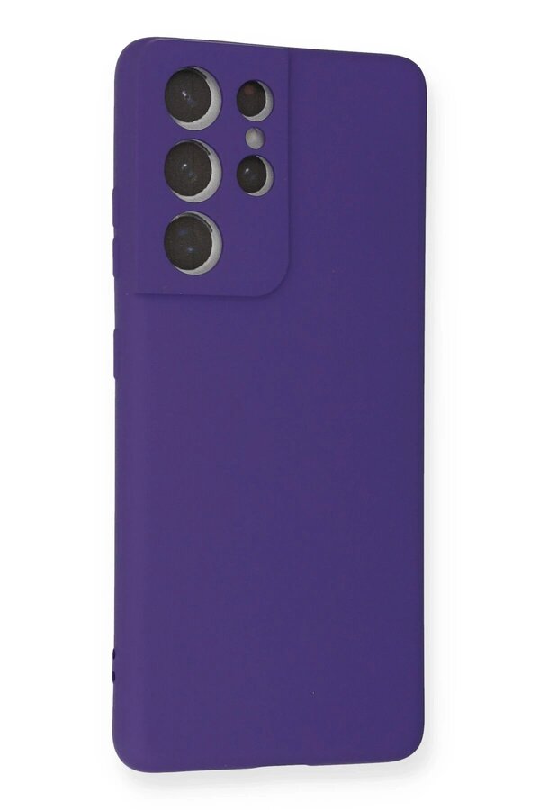 Samsung Galaxy S21 Ultra Kılıf Nano İçi̇ Kadi̇fe Si̇li̇kon - Mor - Dropx3580-2958