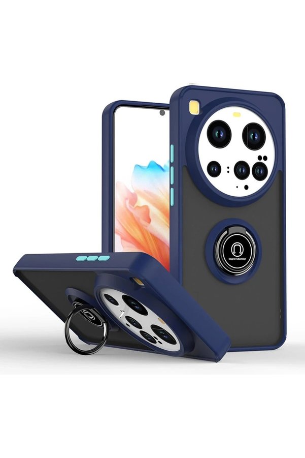 CepteToptan Xiaomi Mi 15 Ultra Kılıf Montreal Yüzüklü Silikon Kapak - Lacivert - DROPX4890-4383