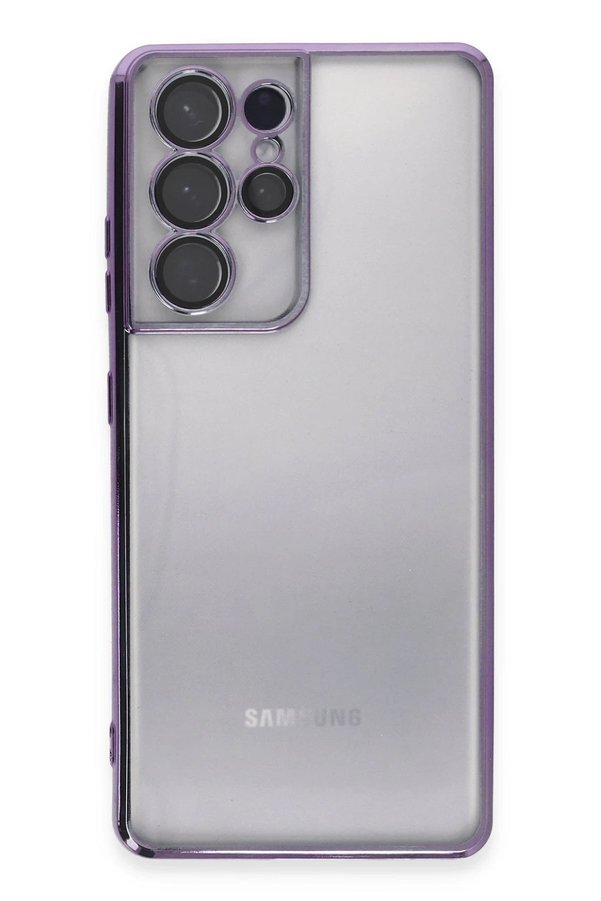 Samsung Galaxy S21 Ultra Kılıf Lensli̇ Si̇li̇kon - Mor - Dropx2931-5805