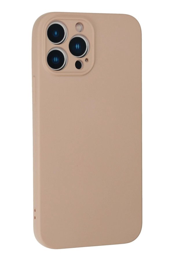 İphone 13 Pro Max Kılıf Nano İçi̇ Kadi̇fe Si̇li̇kon - Pudra - Dropx5100-9323