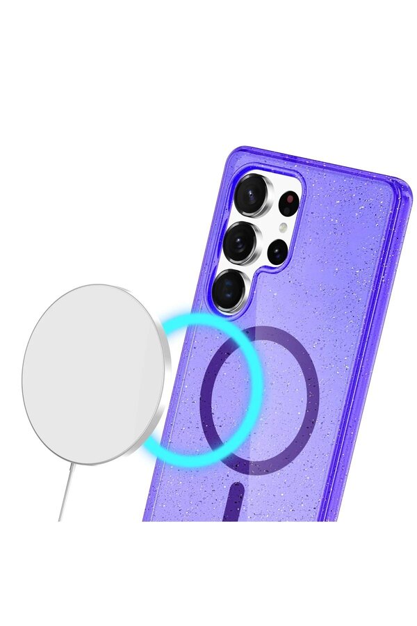 Samsung Galaxy S23 Ultra Kılıf Glow Magsafe Kapak - Turuncu
