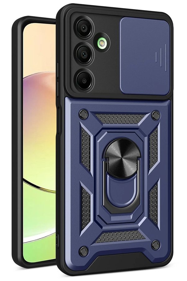 CepteToptan Samsung Galaxy A56 Kılıf Pars Lens Yüzüklü Silikon - Lacivert - DROPX1415-4791