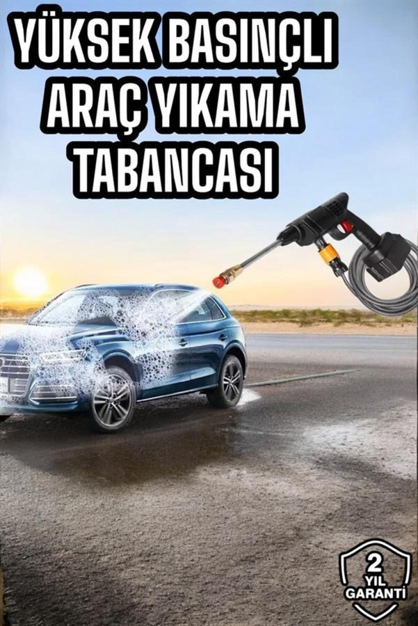 Twin Store Bahçe Araba Yıkama Tabancası Su Basınçlı Hazneli Bataryalı Oto Yıkama
