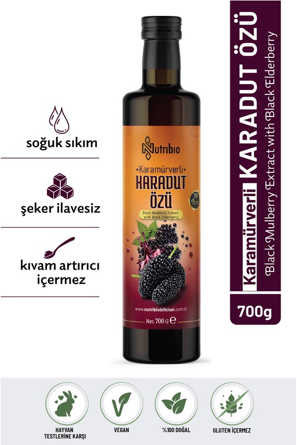 Nutribio Karamürverli Karadut Özü %100 Doğal - Şeker İlavesiz - Yoğun Kıvamlı