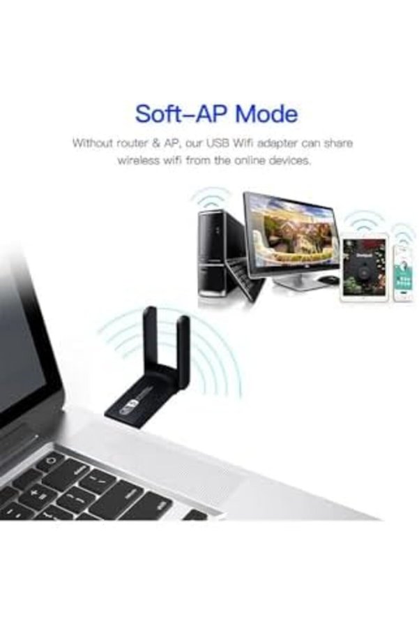 Modaflux Wi̇fi̇ Band Çi̇ft Ac1300 Mbps Wi̇fi̇ Alıcı Ağ Kartı Si̇nyal Güçlendi̇ri̇ci̇ Polynova 395519