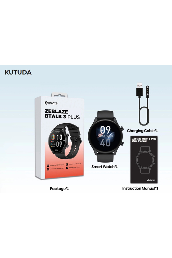 Zeblaze Btalk 3 Plus Akıllı Saat- 1.39" Hd Renkli Ekran-Süper İnce Ve Hafif Tasarım