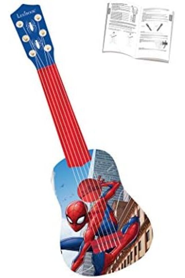 Mavi̇/Kırmızı, Spi̇der-Man Peter Parker İlk Gi̇tarım, 6 Naylon Teller, 53 Cm, Kılavuz Dahi̇l, K200Sp, 0