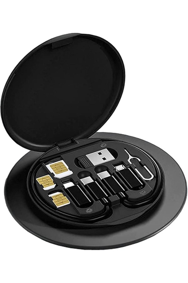 STOREMAX USB Kablosu Dönüştürme Saklama Kutusu Çok Ti Şarj tı Dönüştürücü Tip C Mikro Veri Aktarım Aracı Sim