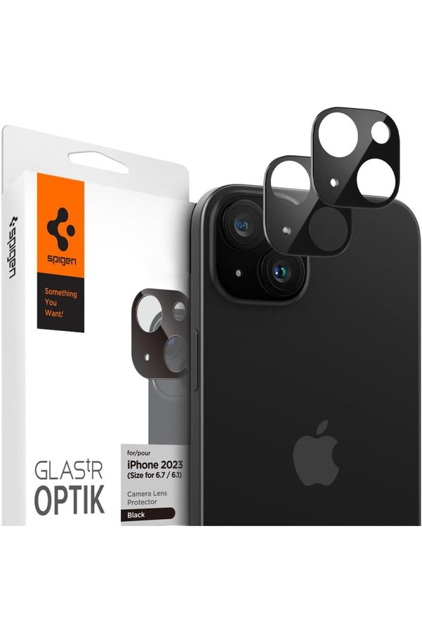 STOREMAX iPhone 15 / 15 Plus / 14 / 14 Plus Kamera Lens Camı Koruyucu Glas.tR Optik (2 Adet) Black - AGL06917