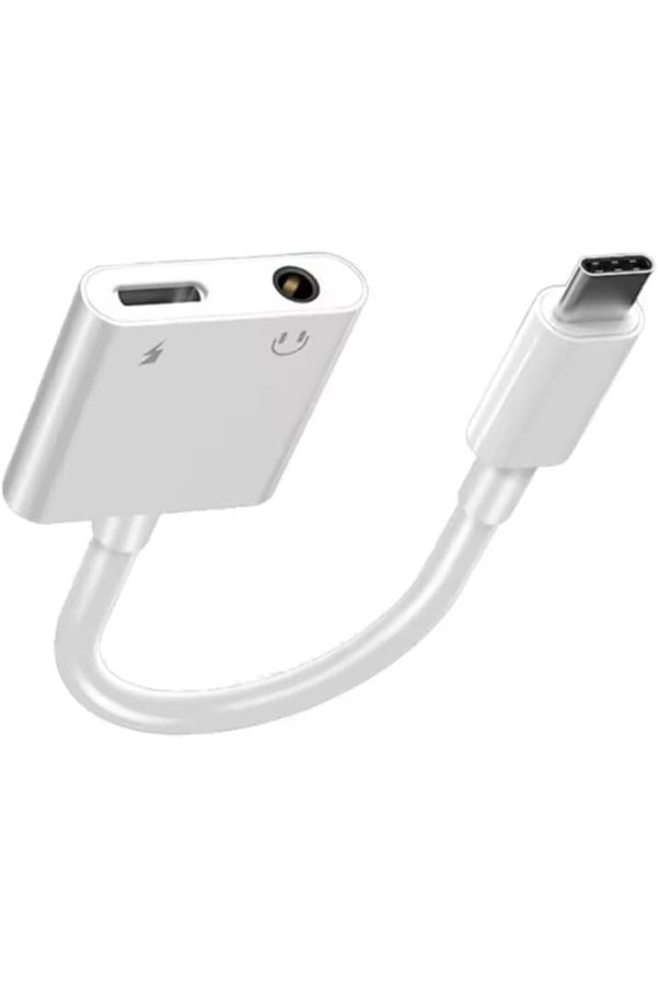 To Type-C Ve 3.5Mm Dönüştürücü | Çi̇ft Çıkışlı | Yüksek Hızlı Şarj Ve Ses Aktarımı | Usb-C Kulaklık D