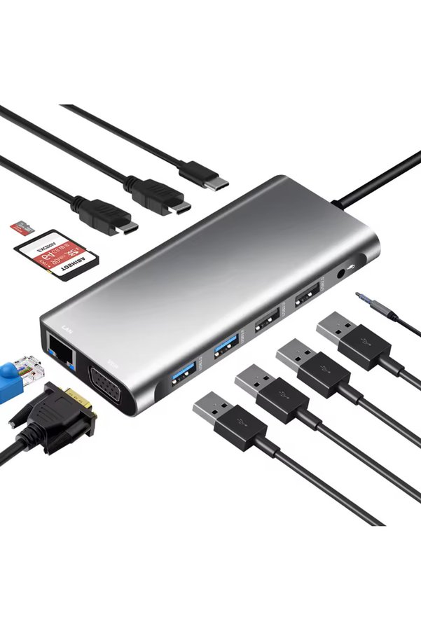 Evimdeyokyok Zr610 Type-C 12 İn 1 Çift Hdmi