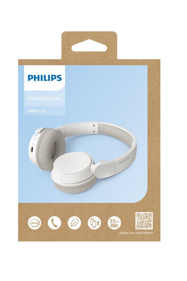 Philips Tah3209Wt/00 Beyaz Kulak Üstü Bluetooth Kulaklık
