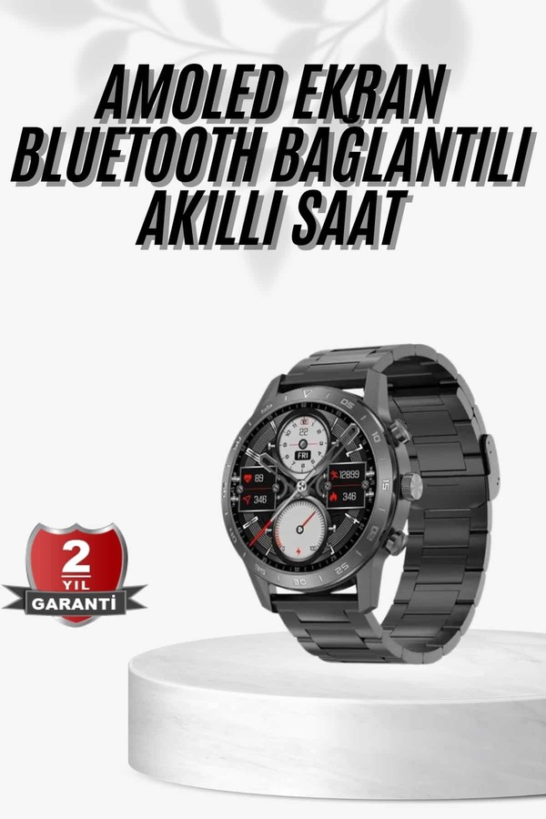 Ethab Giyim Erkeklere Özel Akıllı Saat Çelik Kordon Bluetooth Bağlantılı İos Ve Android - Glst7184-205