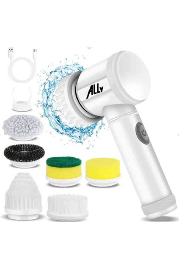 Ezere Ally Magic Brush 5İn1 Fırça Başlıklı Şarjlı Temizleme Fırçası Banyo/Fayans - Karbul5974-8