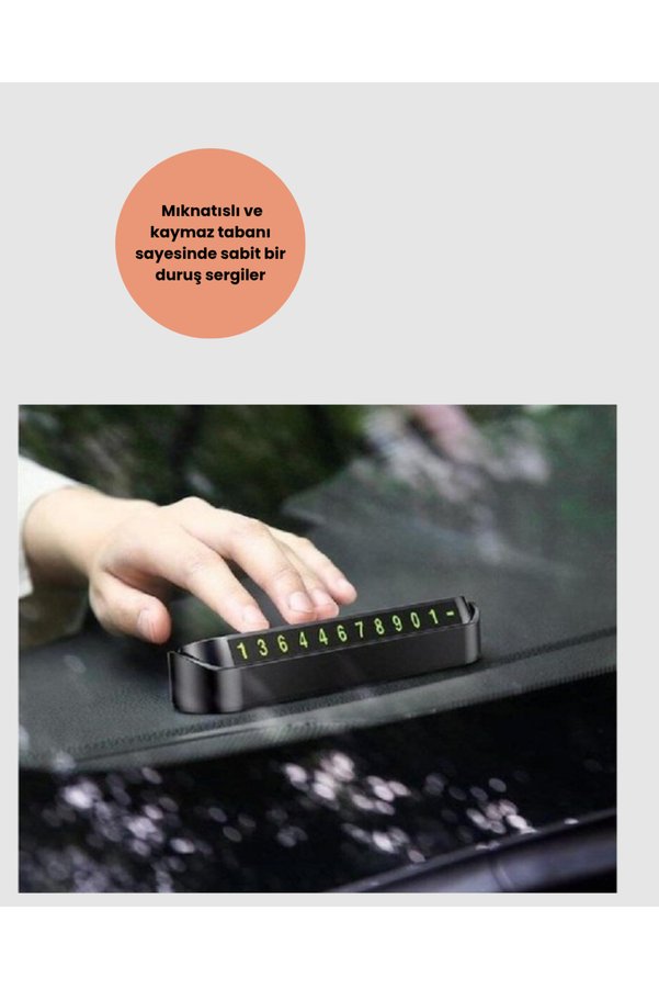 Ethab Giyim Fosforlu Işıltı İle Araç İçi Telefon Numaratörü – Güvenli Parkın Anahtar - Glst4157-612