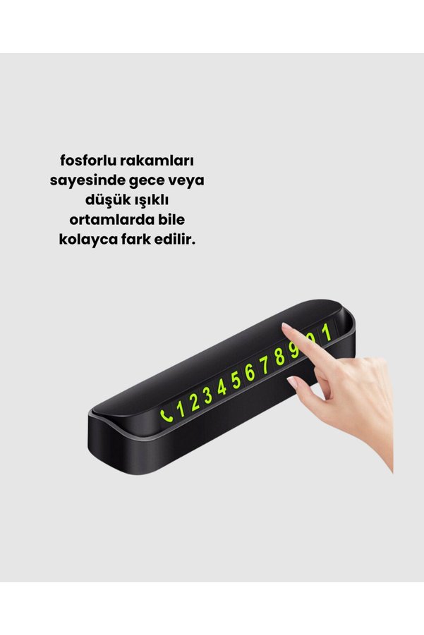 Ethab Giyim Fosforlu Işıltı İle Araç İçi Telefon Numaratörü – Güvenli Parkın Anahtar - Glst4157-612
