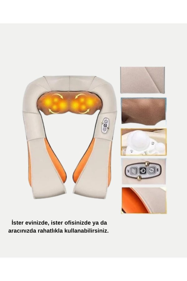 Ethab Giyim Ergonomik Ovmalı Masaj Aleti – Isıtmalı Yoğurmalı Boyun Ve Bel Rahatlatıcı - Glst5328-150
