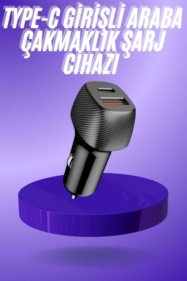 Ethab Giyim 38W Usb Type-C Girişli Oto Çakmaklık Araç İçi Hızlı Şarj Çakmaklık Şarj - Glst8868-683