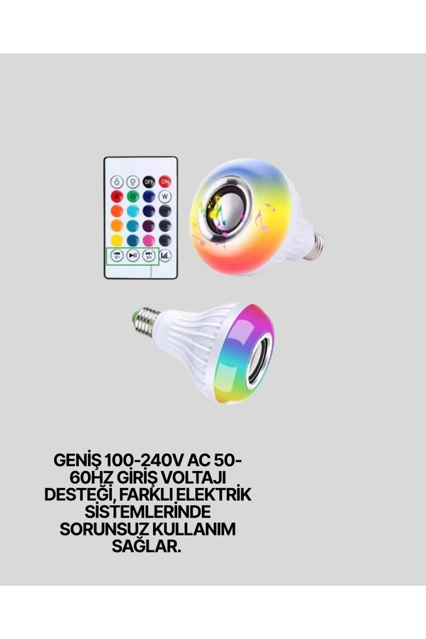 Küçük Hazine Mey İthalat® Akıllı Led Ampul – E27 Uyumlu Ve Müzik Çalarlı Tasarım
