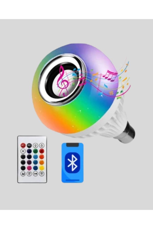 Küçük Hazine Mey İthalat® Akıllı Led Ampul – E27 Uyumlu Ve Müzik Çalarlı Tasarım