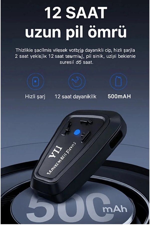 Evimdeyokyok Y11 Bluetooth Kulaklık Mikrofonlu Motosiklet Kulaklığı İntercom Bt 5.3