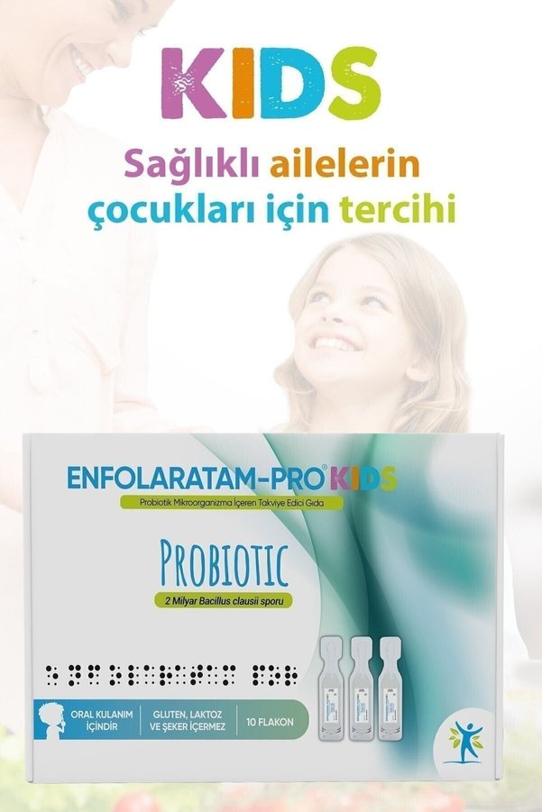 Enfolaratam Pro Probiotic Probiyotik Kids 2 Milyar Bacillus Clausii 10 Flakon