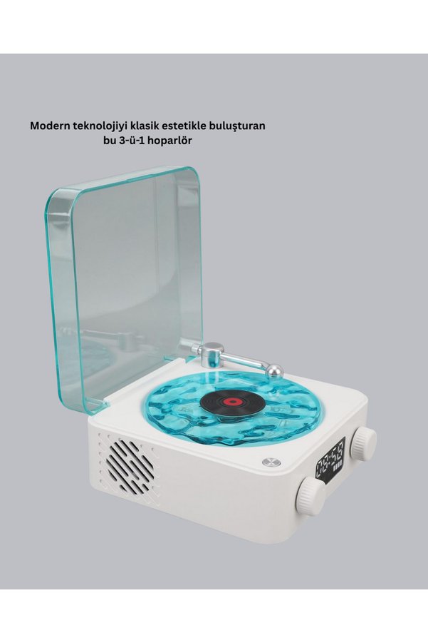 Ethab Giyim Bluetooth Hoparlörlü Gece Lambası Dijital Saat Ekranlı Su Dalgası Efektli Dekor - Glst7478-889