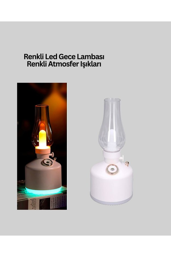 Tetikteknoloji 280 Ml Tanklı Retro Gaz Lambası Difüzör Usb Şarjlı Hava Nemlendirici - Hpsby9709-7337