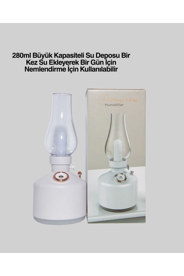 Tetikteknoloji 280 Ml Tanklı Retro Gaz Lambası Difüzör Usb Şarjlı Hava Nemlendirici - Hpsby9709-7337