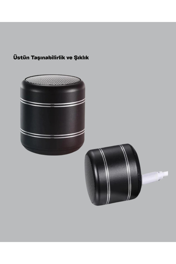 Küçük Hazine Kompakt Silindir Metal Hoparlör 400 Mah Uzun Pil Tws Destekli
