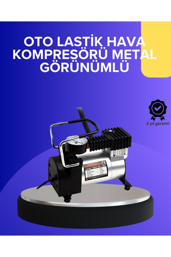 Ethab Giyim Metal Gövdeli Oto Lastik Hava Kompresörü 12V 140 Psı Hızlı Şişirme - Glst4774-4384