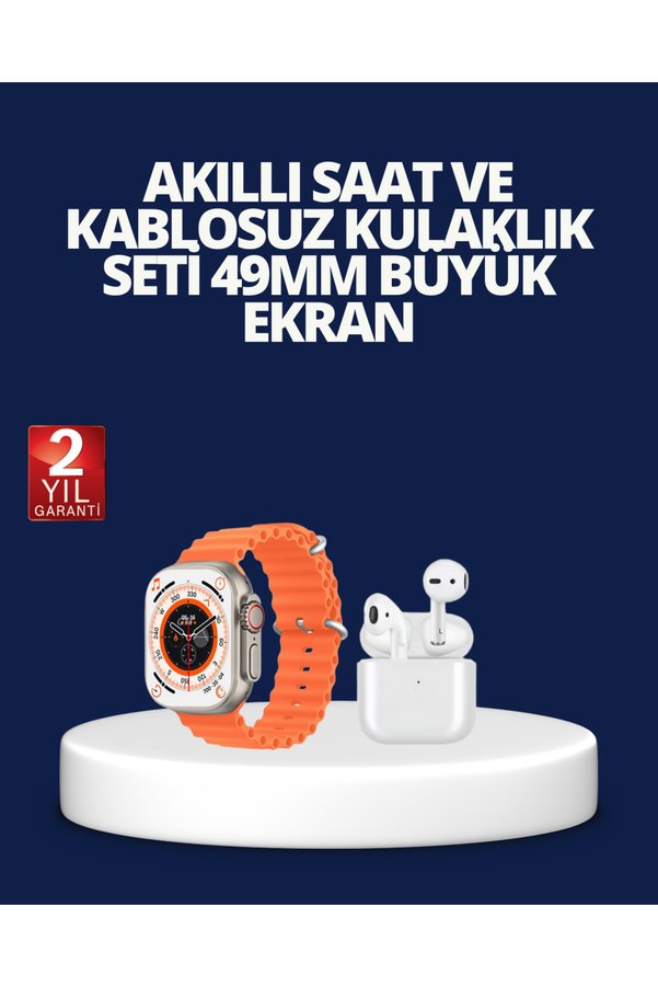 Ethab Giyim Watch 9 Max Akıllı Saat Ve Kablosuz Kulaklık Seti 2 Kordonlu Sesli Görüşme Öz - Glst1272-484