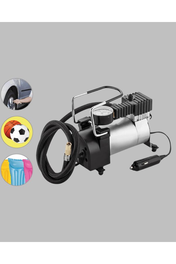Ethab Giyim Metal Gövdeli Oto Lastik Hava Kompresörü 12V 140 Psı Hızlı Şişirme - Glst4774-4384