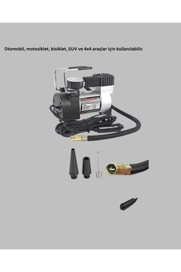 Ethab Giyim Metal Gövdeli Oto Lastik Hava Kompresörü 12V 140 Psı Hızlı Şişirme - Glst4774-4384