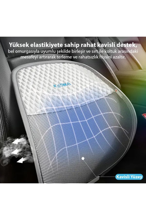 Ethab Giyim Ally Airmesh Pro Ergonomik Destek Minderi – Araba Ve Ofis İçin Sırt Destek - Glst1401-297