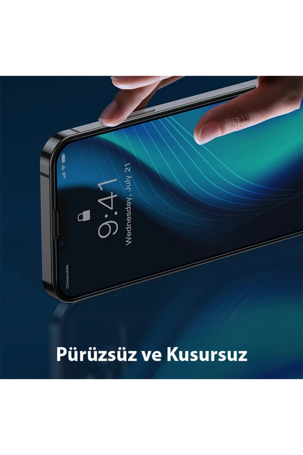 Ezere İphone 13 Pro Max 6.7 0.3Mm Tempered Full-Glass Cam Ekran Koruyucu 2 Adet Set-(5775) - Karbul3237-3