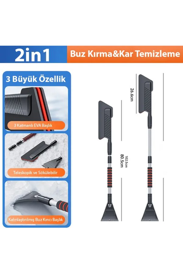 Ayduganshop Ally Araba Kar Fırçası Kar Küreği Teleskopik Döndürülebilir Araç Kar Fırç - Aaaaaa5570-9