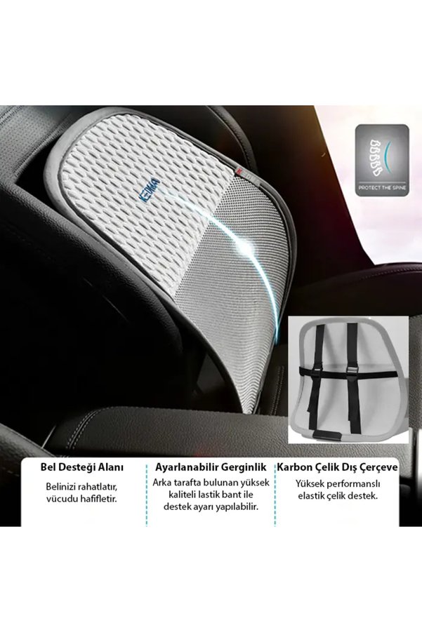 Ethab Giyim Ally Airmesh Pro Ergonomik Destek Minderi – Araba Ve Ofis İçin Sırt Destek - Glst1401-297