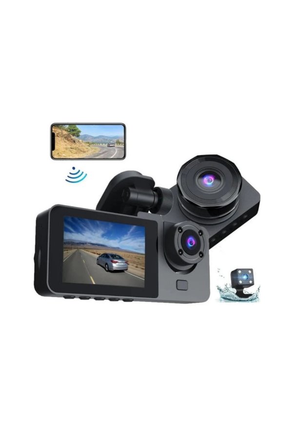 Epilons Gelişmiş G-Sensörlü Üçlü Araç Kamerası - 5 Lcd Ekran Ve Hareket Algılama