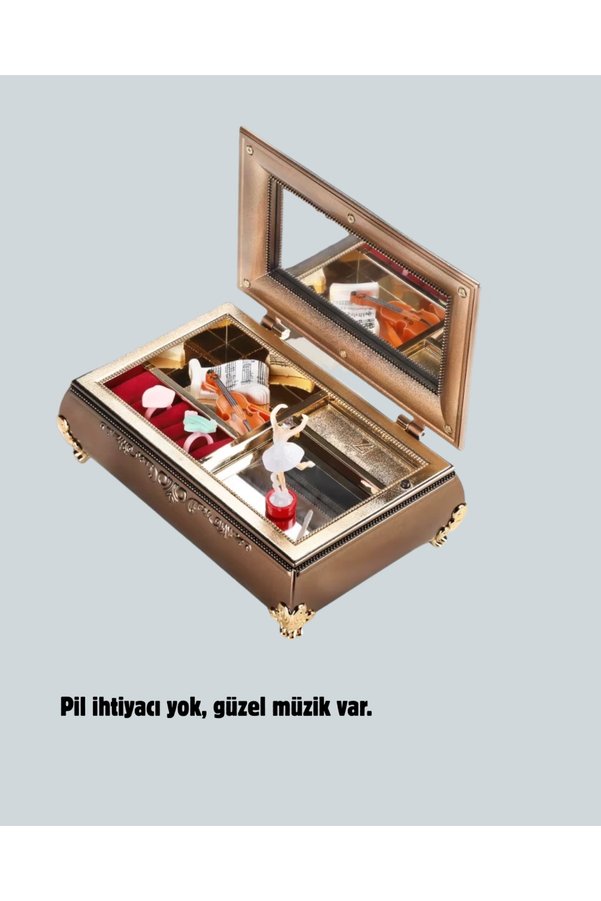 Nw Nessiworld Piyano Tasarım Müzik Kutusu Balerin Figürü Ve Takı Bölmeli