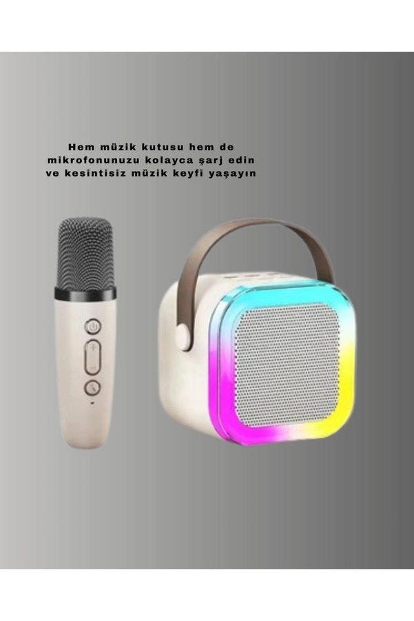 Marsilyan Karaoke Mikrofon Hoparlör Seti Bluetooth Kablosuz Taşınabilir