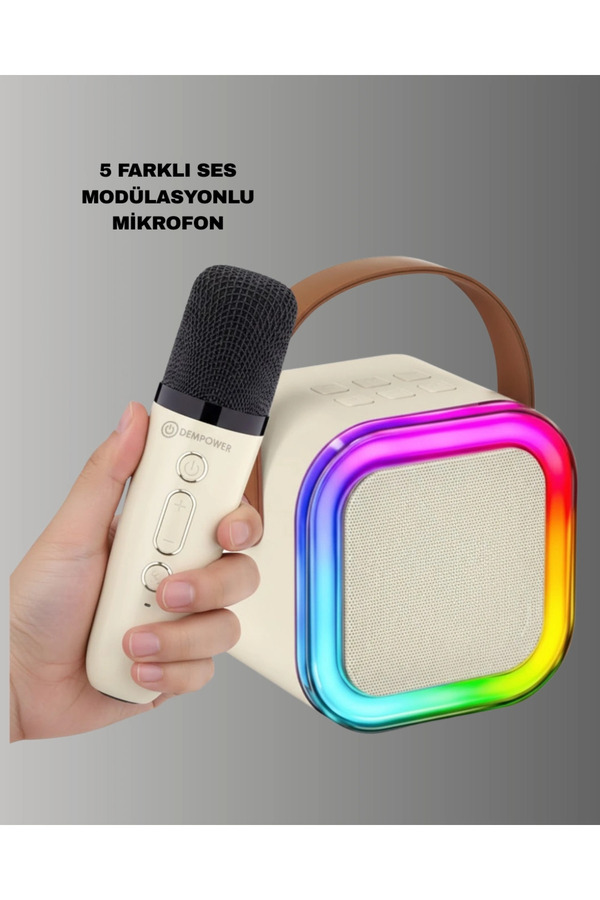Marsilyan Karaoke Mikrofon Hoparlör Seti Bluetooth Kablosuz Taşınabilir
