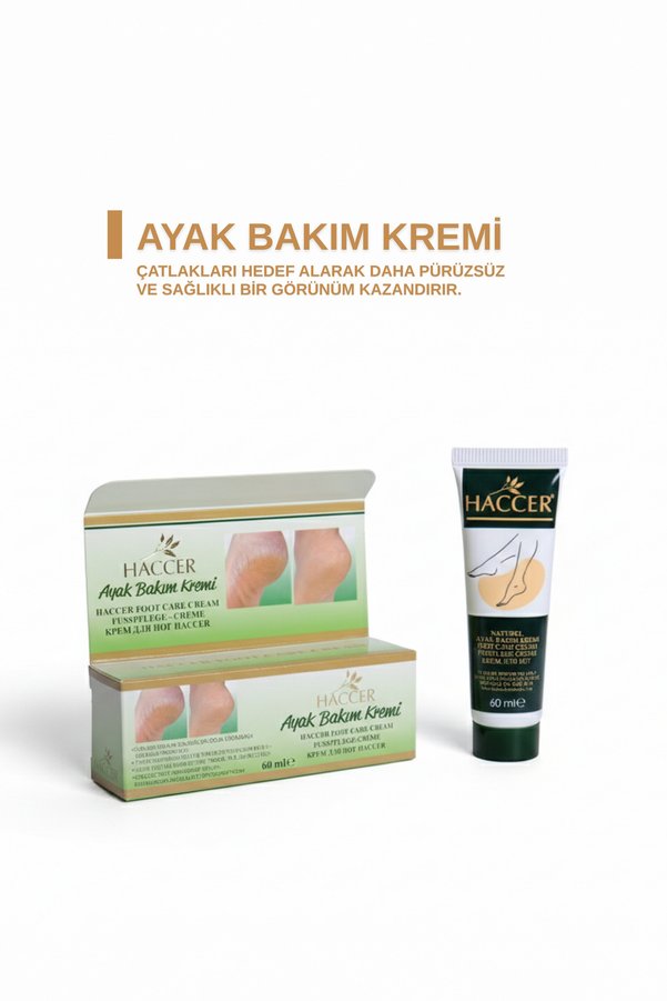 Haccer Doğal Ayak Nemlendirici Çatlak Bakım Kremi 60 Ml