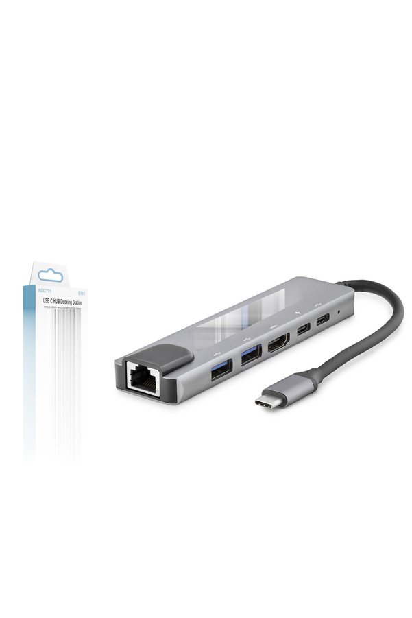 Evimdeyokyok Type-C Hub Hdmi 4K Usb 3.0 Lan 6 Port - Gri Hdx7791